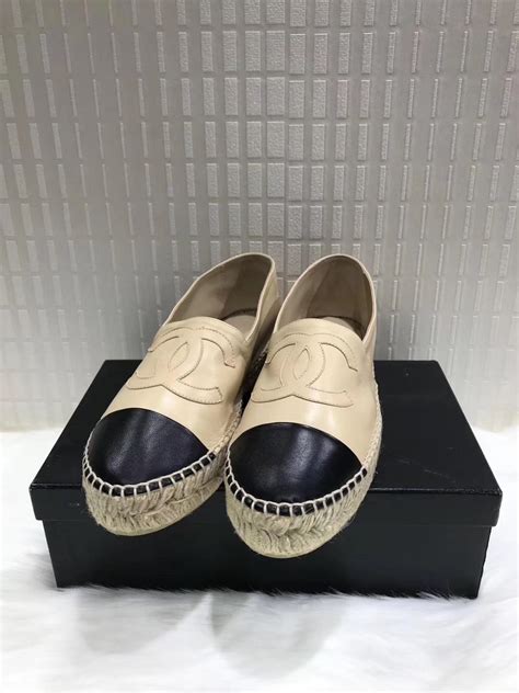 beige chanel sandals|authentic chanel espadrilles.